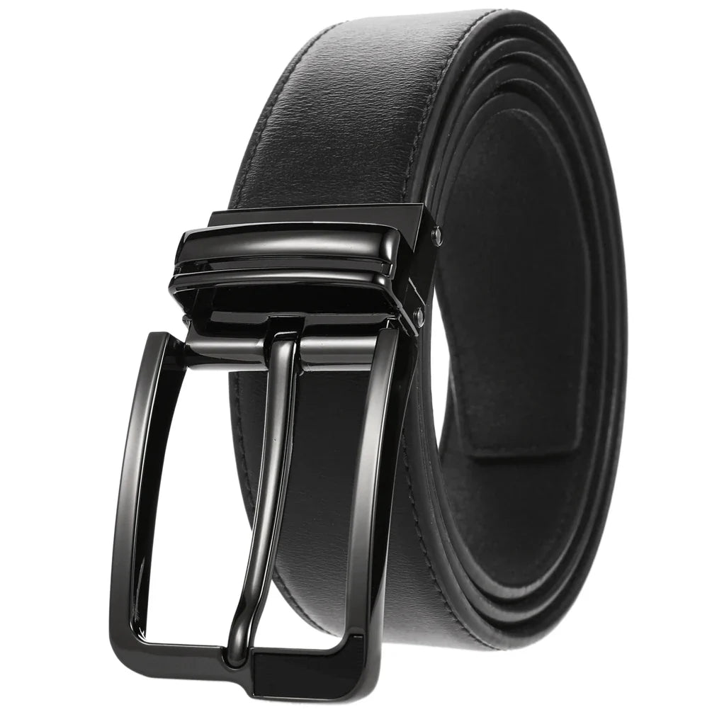 HKM-672979 Men's Leather Needle Buckle Strap Belt, Model LY35-000012-3, Durable and Stylish Design