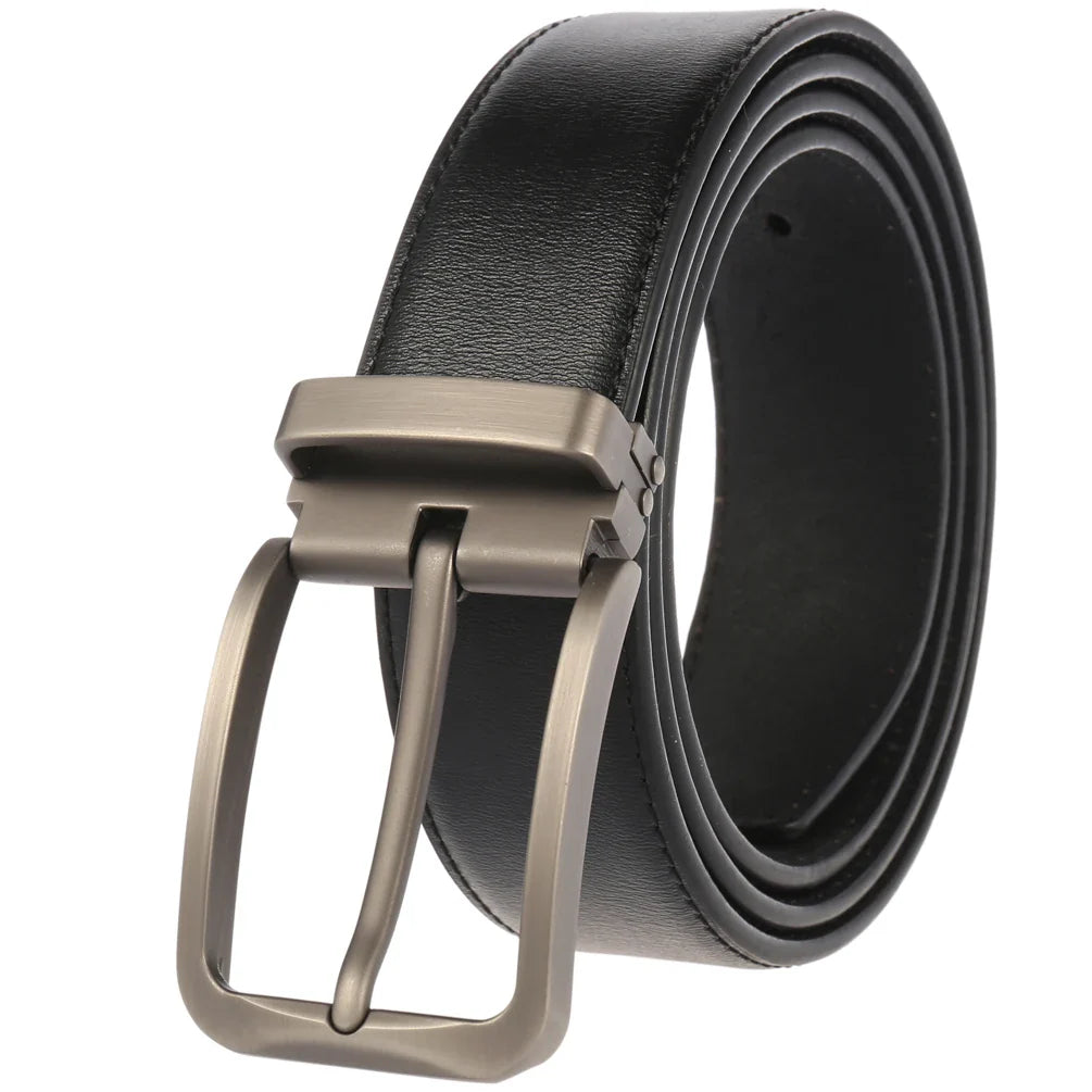 HKM-672979 Men's Leather Needle Buckle Strap Belt, Model LY35-000012-3, Durable and Stylish Design