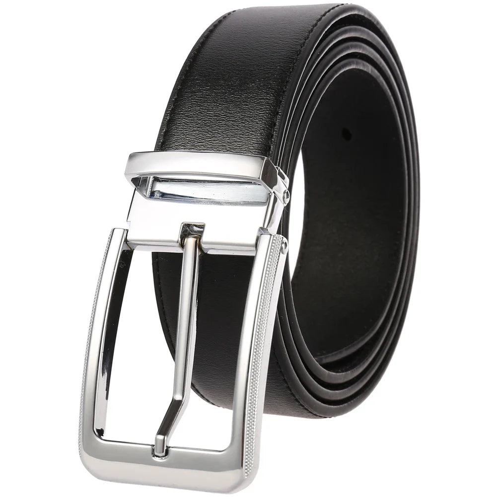 HKM-672979 Men's Leather Needle Buckle Strap Belt, Model LY35-000012-3, Durable and Stylish Design