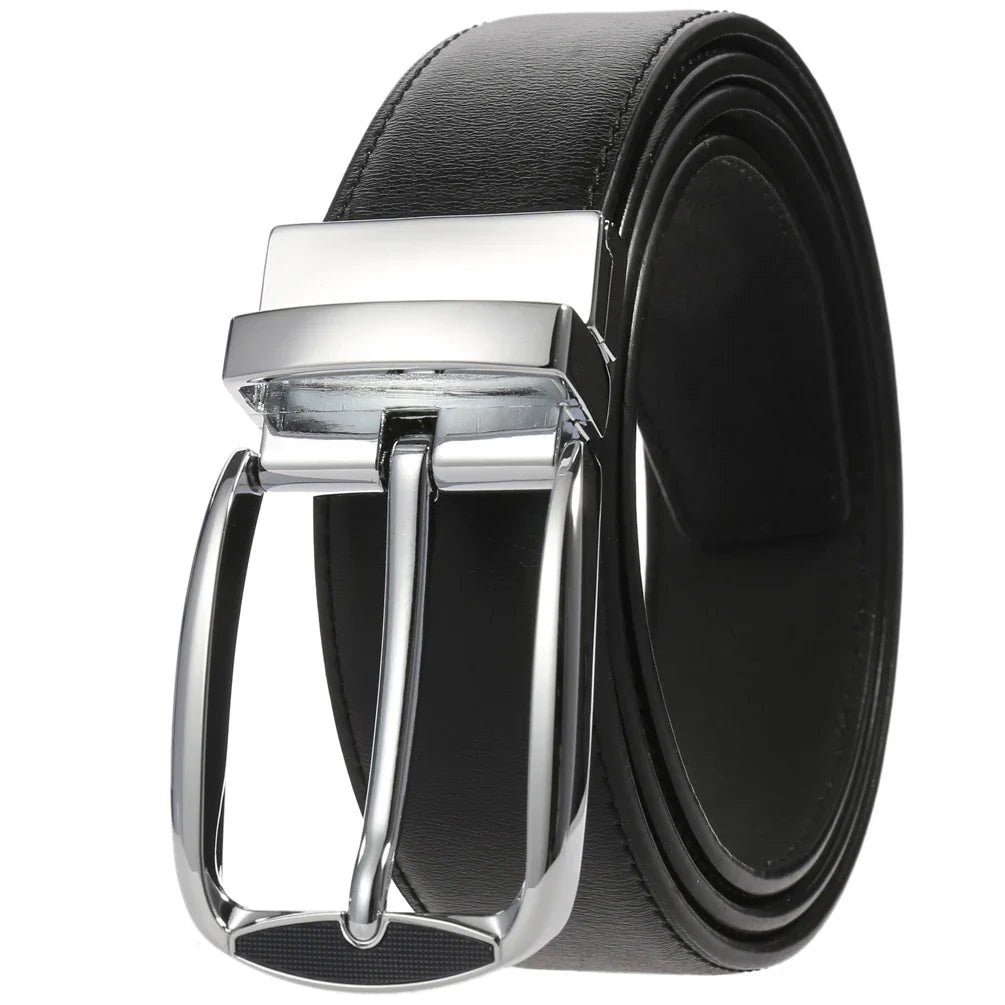 HKM-672979 Men's Leather Needle Buckle Strap Belt, Model LY35-000012-3, Durable and Stylish Design