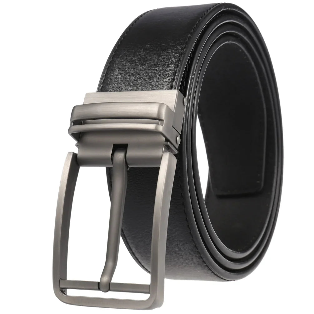 HKM-672979 Men's Leather Needle Buckle Strap Belt, Model LY35-000012-3, Durable and Stylish Design