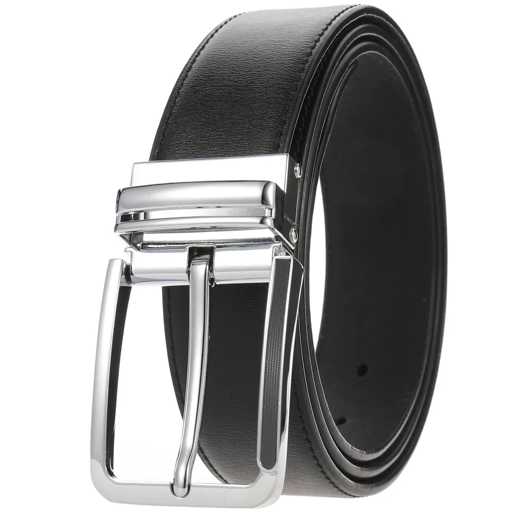 HKM-672979 Men's Leather Needle Buckle Strap Belt, Model LY35-000012-3, Durable and Stylish Design