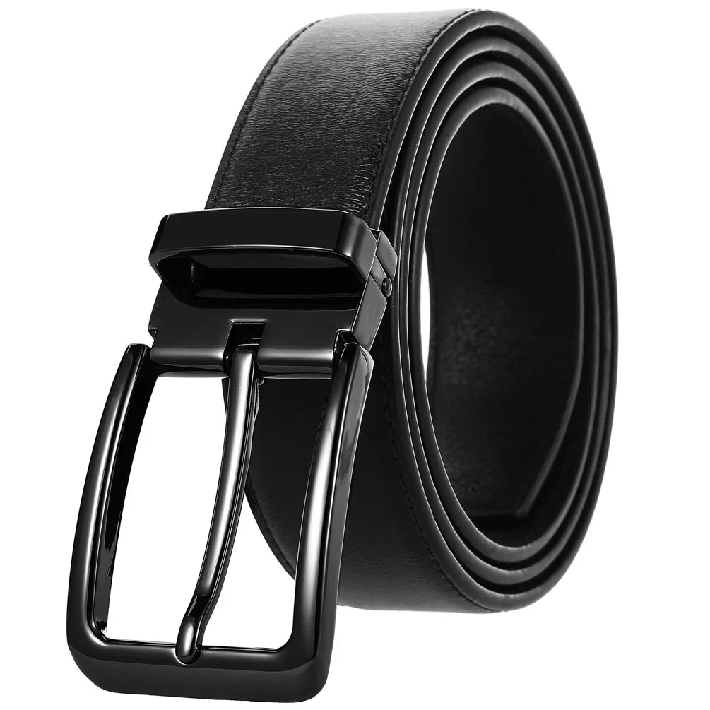HKM-672979 Men's Leather Needle Buckle Strap Belt, Model LY35-000012-3, Durable and Stylish Design