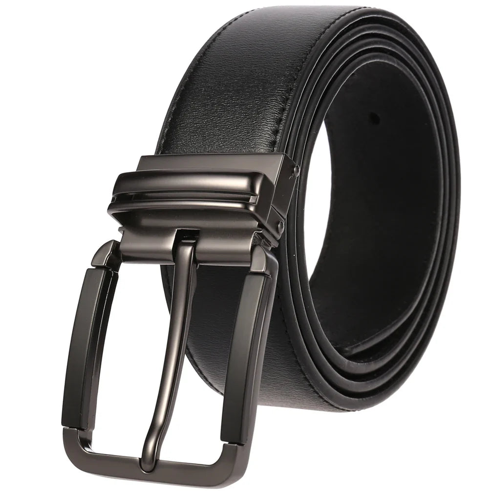HKM-672979 Men's Leather Needle Buckle Strap Belt, Model LY35-000012-3, Durable and Stylish Design