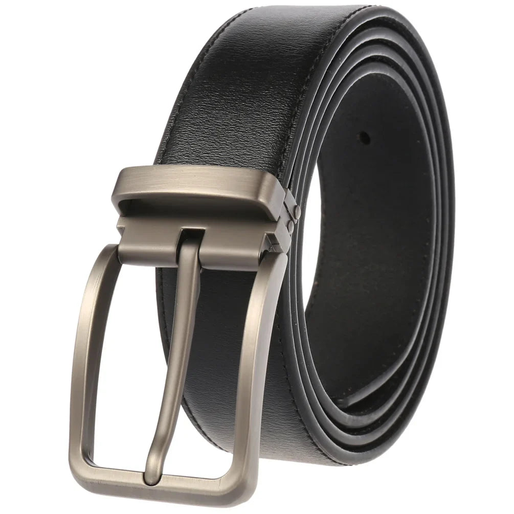 HKM-672979 Men's Leather Needle Buckle Strap Belt, Model LY35-000012-3, Durable and Stylish Design