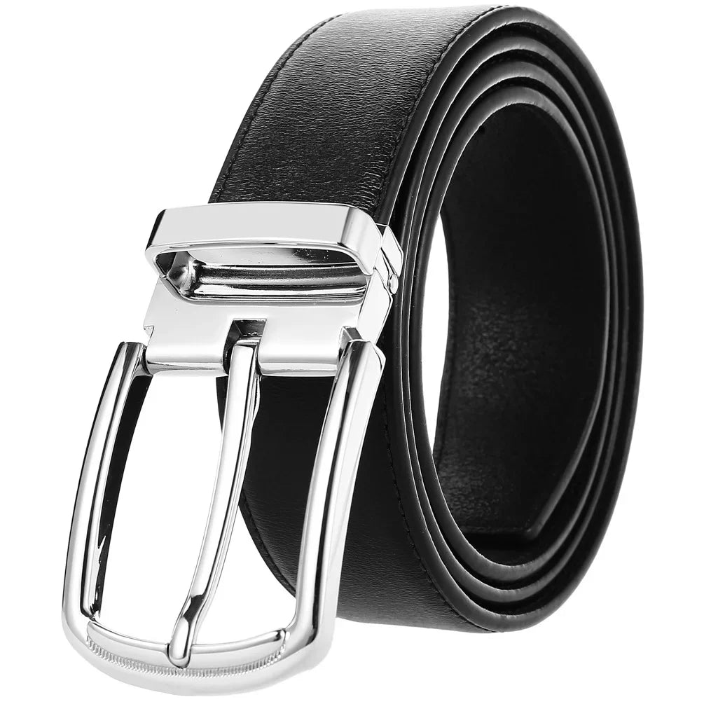 HKM-672979 Men's Leather Needle Buckle Strap Belt, Model LY35-000012-3, Durable and Stylish Design