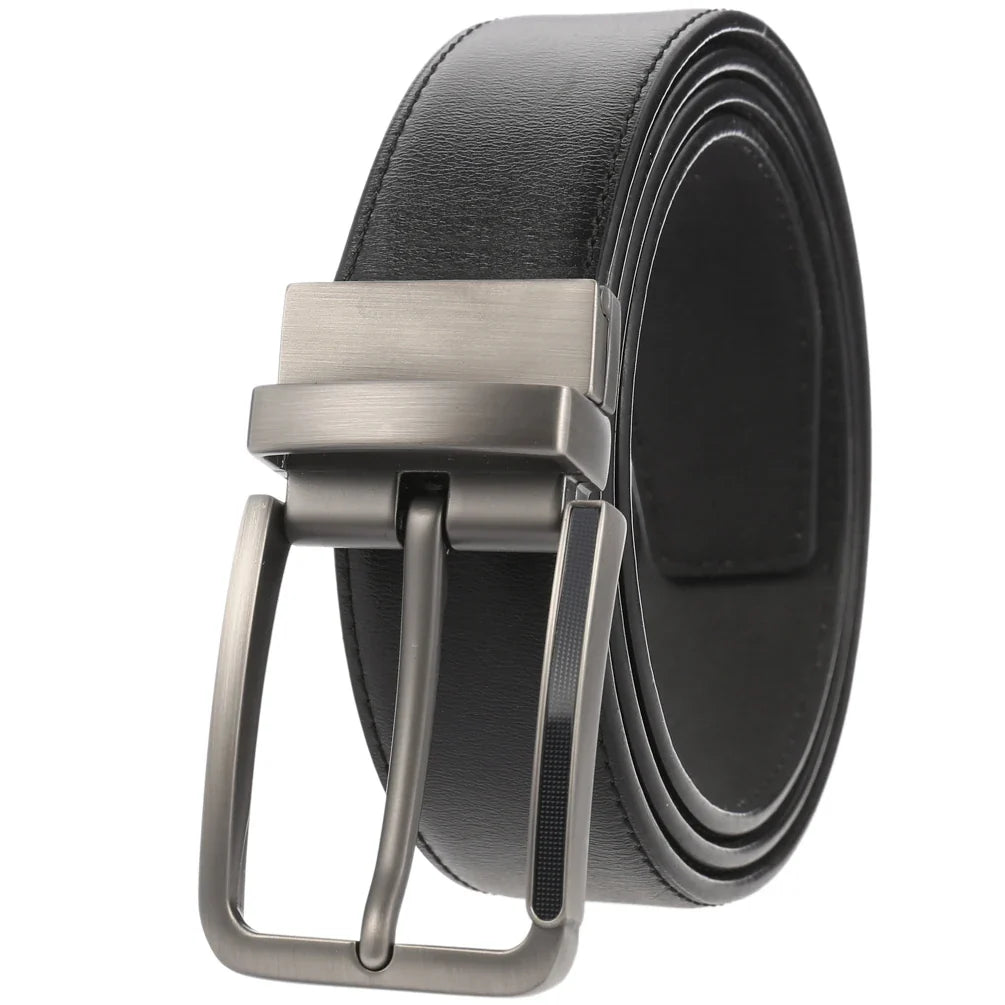 HKM-672979 Men's Leather Needle Buckle Strap Belt, Model LY35-000012-3, Durable and Stylish Design