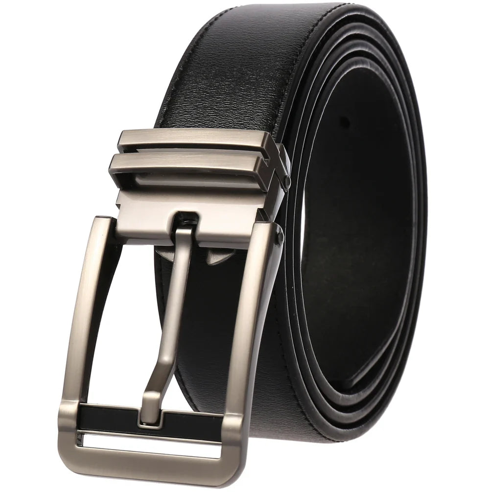 HKM-672979 Men's Leather Needle Buckle Strap Belt, Model LY35-000012-3, Durable and Stylish Design