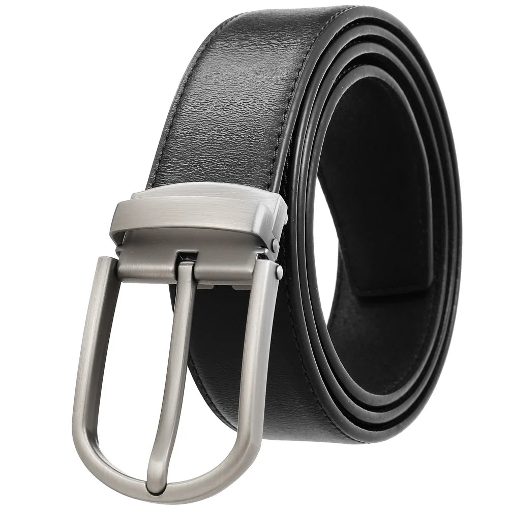 HKM-672979 Men's Leather Needle Buckle Strap Belt, Model LY35-000012-3, Durable and Stylish Design