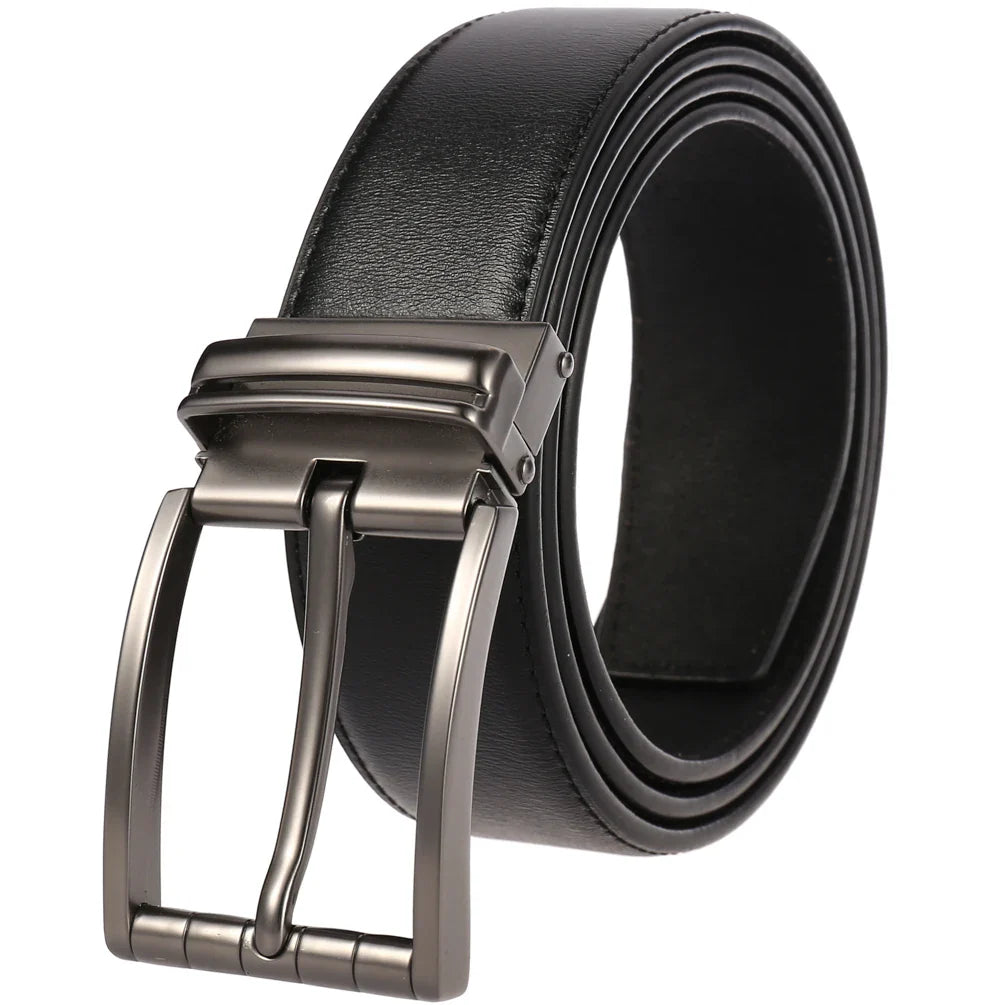 HKM-672979 Men's Leather Needle Buckle Strap Belt, Model LY35-000012-3, Durable and Stylish Design