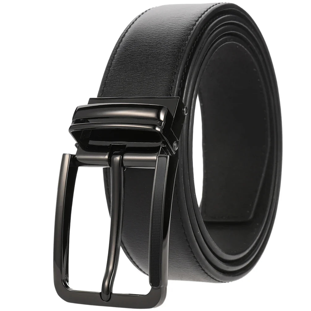 HKM-672979 Men's Leather Needle Buckle Strap Belt, Model LY35-000012-3, Durable and Stylish Design