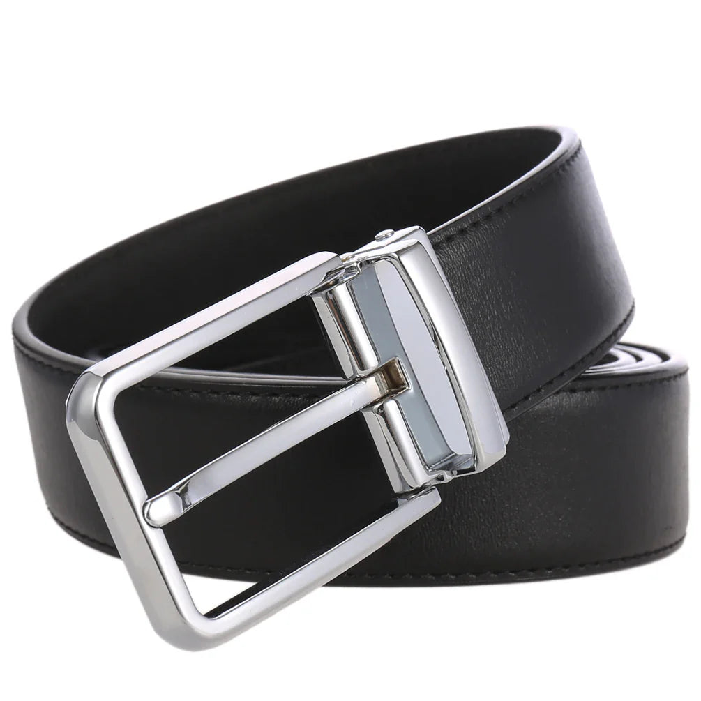 HKM-672979 Men's Leather Needle Buckle Strap Belt, Model LY35-000012-3, Durable and Stylish Design