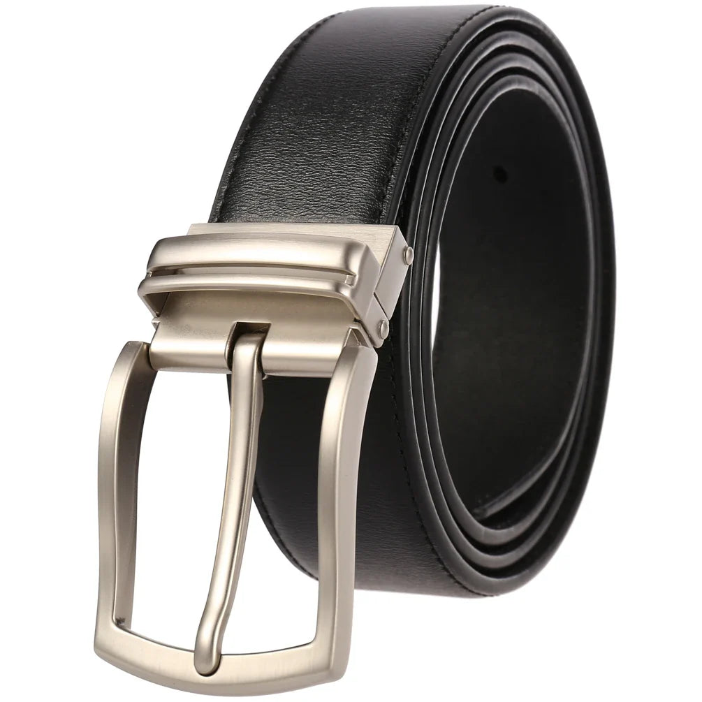 HKM-672979 Men's Leather Needle Buckle Strap Belt, Model LY35-000012-3, Durable and Stylish Design