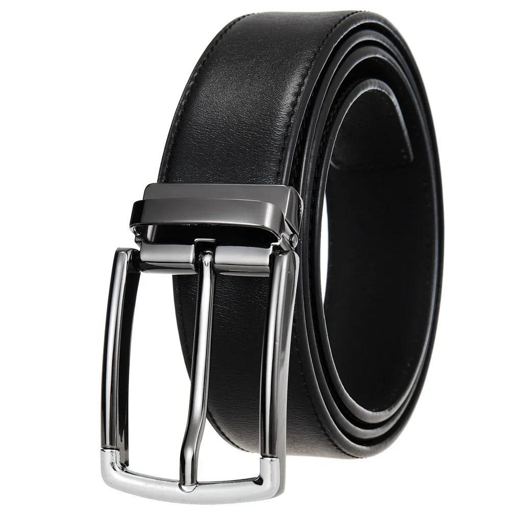 HKM-672979 Men's Leather Needle Buckle Strap Belt, Model LY35-000012-3, Durable and Stylish Design