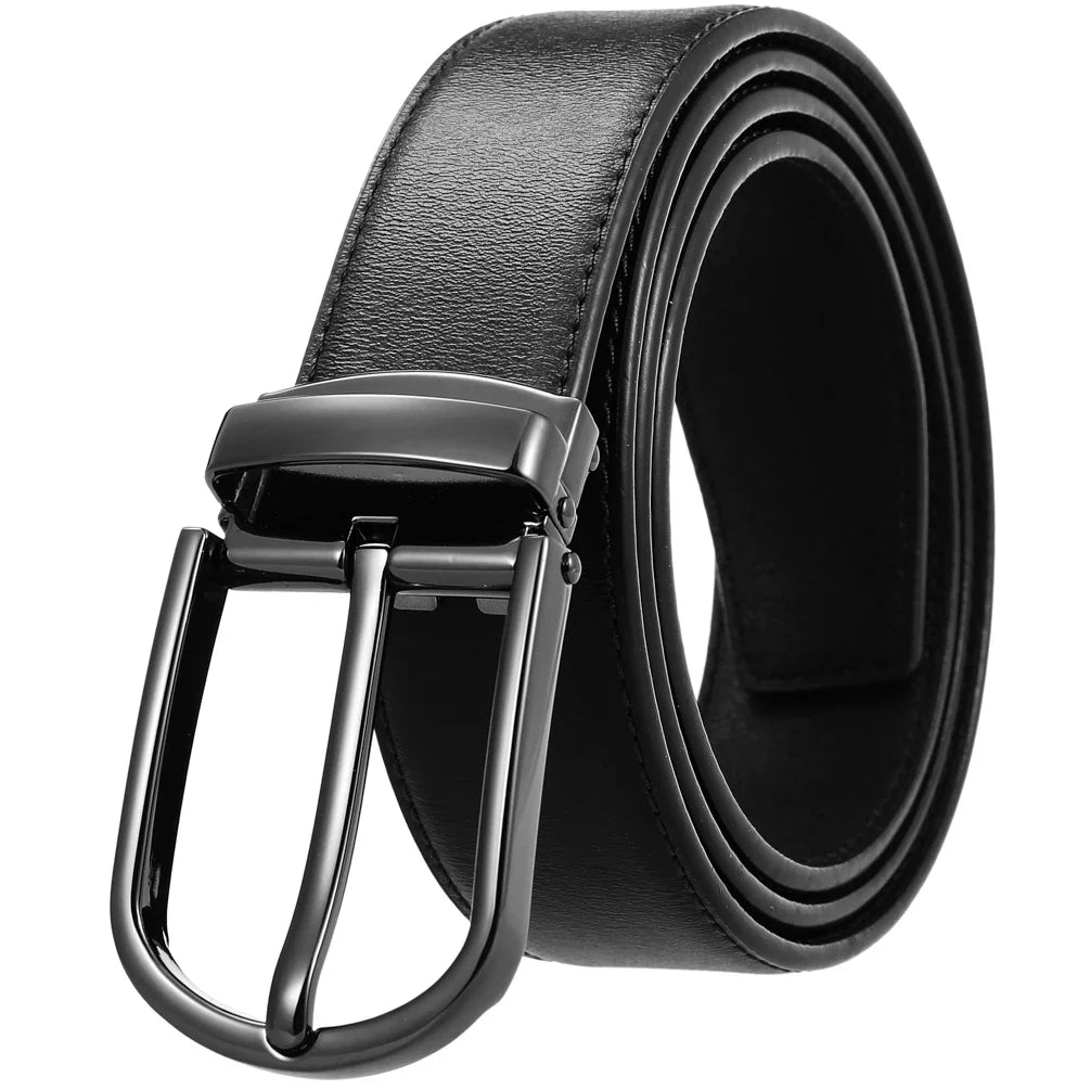 HKM-672979 Men's Leather Needle Buckle Strap Belt, Model LY35-000012-3, Durable and Stylish Design