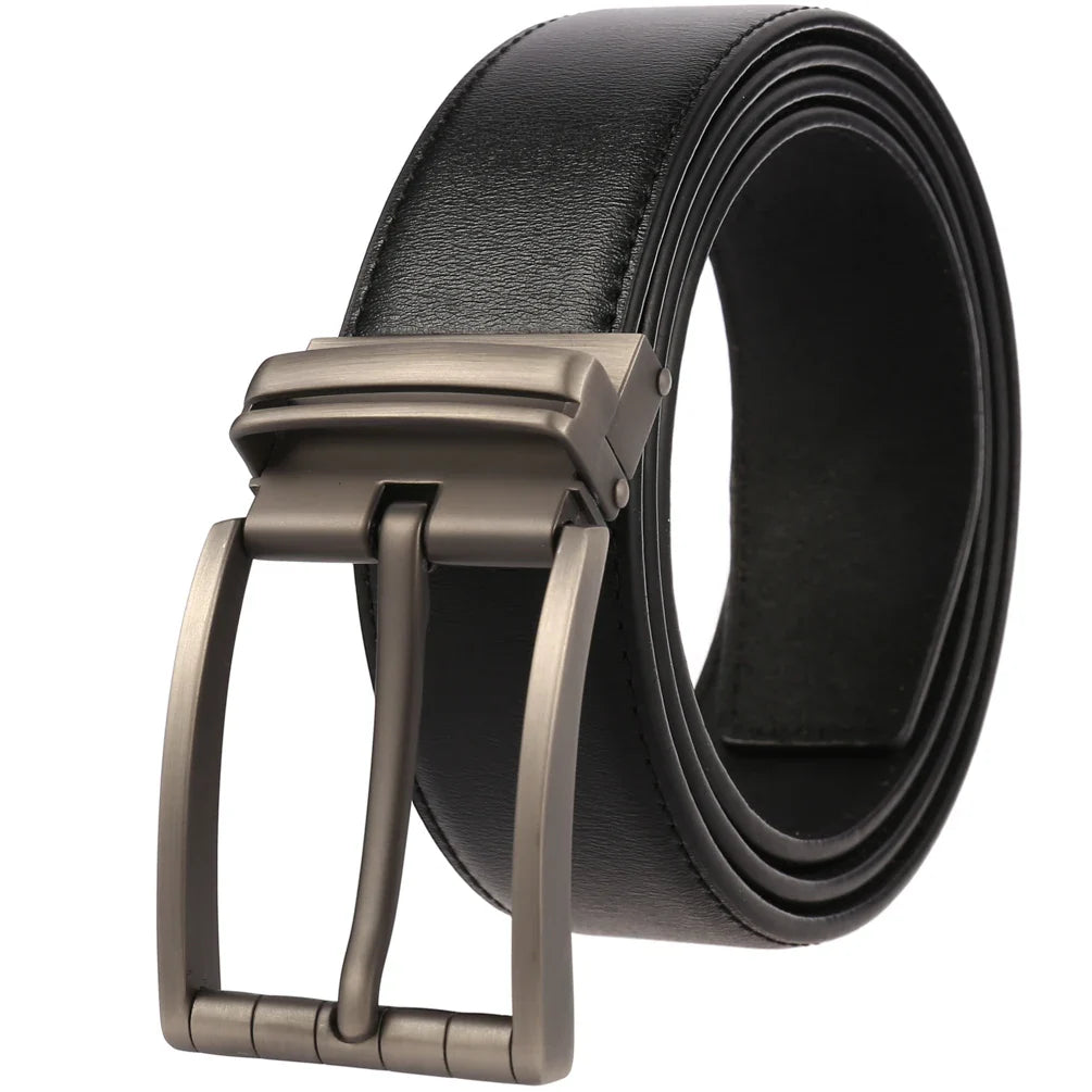 HKM-672979 Men's Leather Needle Buckle Strap Belt, Model LY35-000012-3, Durable and Stylish Design