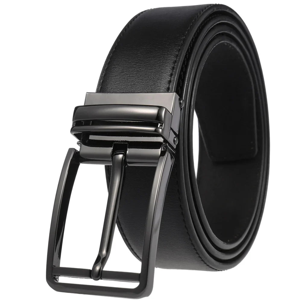 HKM-672979 Men's Leather Needle Buckle Strap Belt, Model LY35-000012-3, Durable and Stylish Design