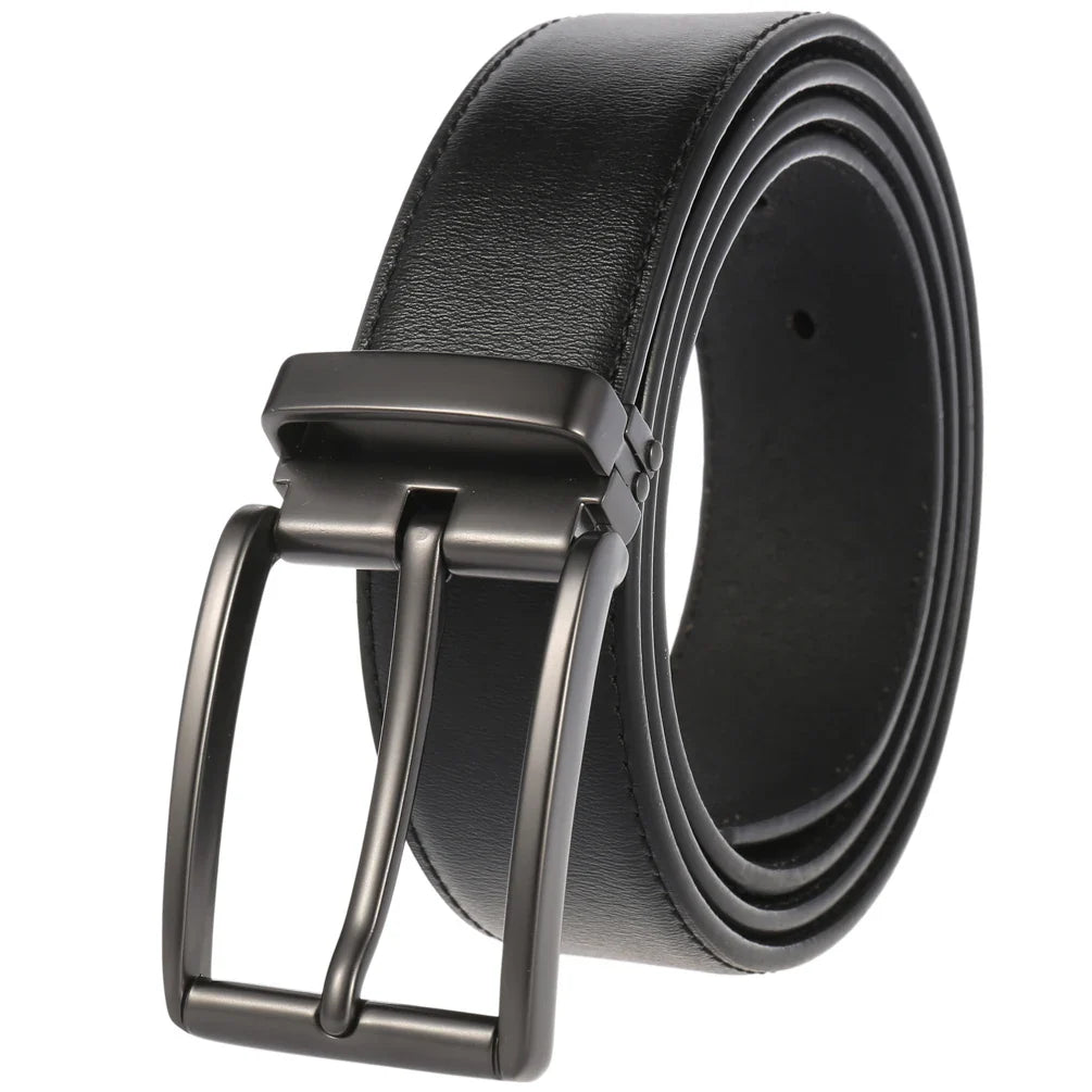 HKM-672979 Men's Leather Needle Buckle Strap Belt, Model LY35-000012-3, Durable and Stylish Design