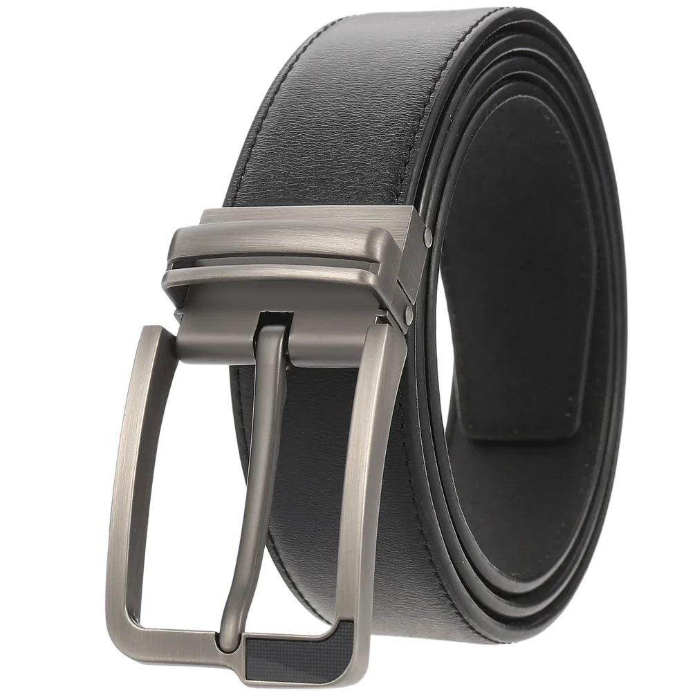 HKM-672979 Men's Leather Needle Buckle Strap Belt, Model LY35-000012-3, Durable and Stylish Design