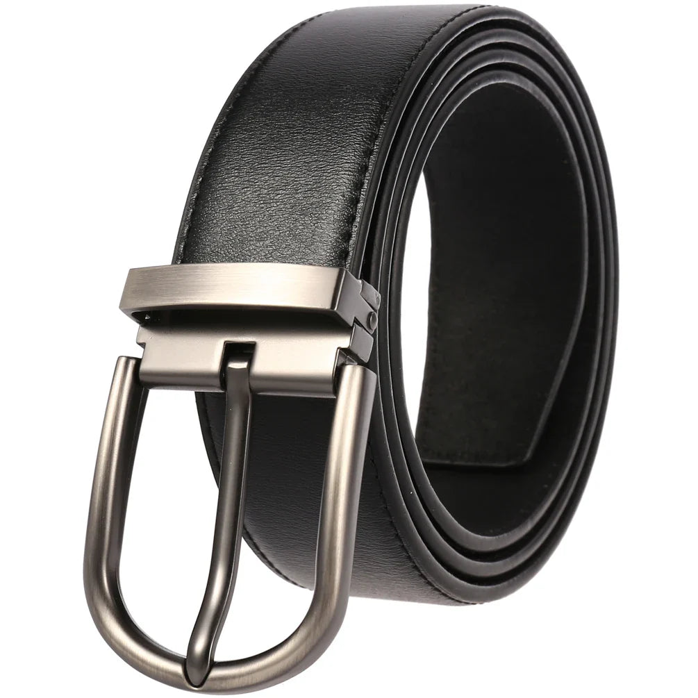 HKM-672979 Men's Leather Needle Buckle Strap Belt, Model LY35-000012-3, Durable and Stylish Design