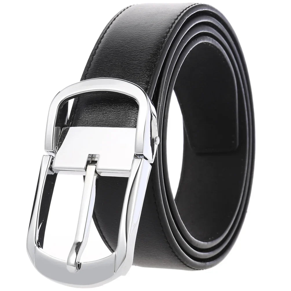 HKM-672979 Men's Leather Needle Buckle Strap Belt, Model LY35-000012-3, Durable and Stylish Design