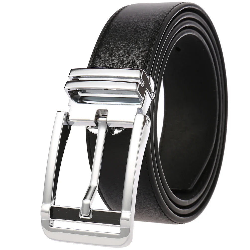 HKM-672979 Men's Leather Needle Buckle Strap Belt, Model LY35-000012-3, Durable and Stylish Design
