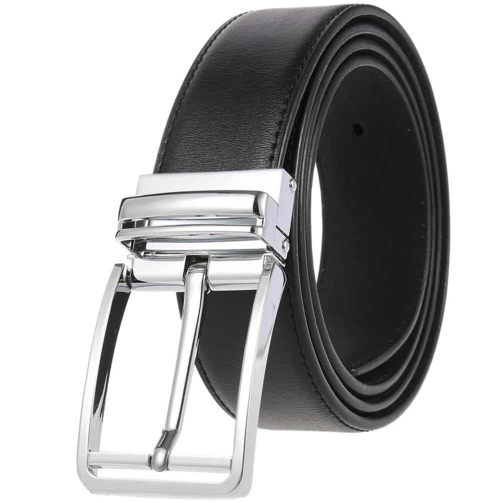HKM-672979 Men's Leather Needle Buckle Strap Belt, Model LY35-000012-3, Durable and Stylish Design