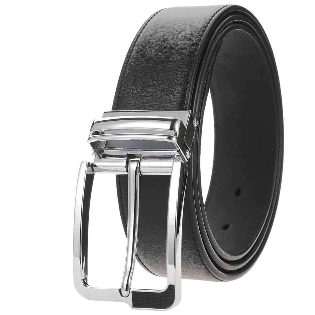 HKM-672979 Men's Leather Needle Buckle Strap Belt, Model LY35-000012-3, Durable and Stylish Design