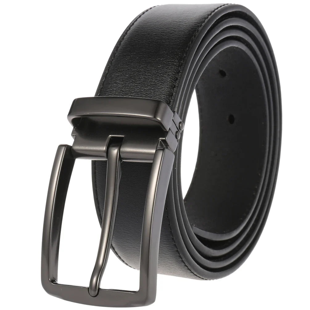HKM-672979 Men's Leather Needle Buckle Strap Belt, Model LY35-000012-3, Durable and Stylish Design