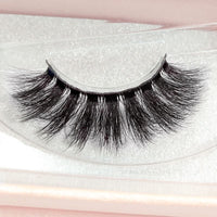 HKM-993427 3D Mink Hair Thick Eyelashes - Model #62, Cotton Stem, 1 Pair, 1.4cm Length