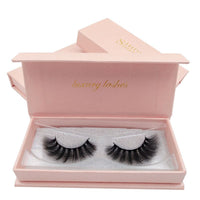 HKM-993427 3D Mink Hair Thick Eyelashes - Model #62, Cotton Stem, 1 Pair, 1.4cm Length
