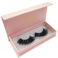 HKM-993427 3D Mink Hair Thick Eyelashes - Model #62, Cotton Stem, 1 Pair, 1.4cm Length