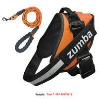 HKM-769299 Personalized Adjustable Reflective Dog Harness and Leash Set - Breathable Nylon Design