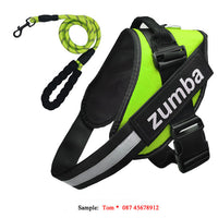 HKM-769299 Personalized Adjustable Reflective Dog Harness and Leash Set - Breathable Nylon Design