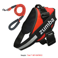 HKM-769299 Personalized Adjustable Reflective Dog Harness and Leash Set - Breathable Nylon Design
