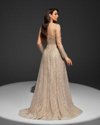 HKM-070483 Champagne Evening Gown for Women - Elegant Model EZ25063
