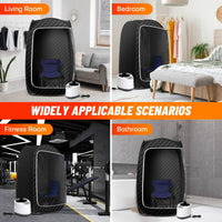 HKM-084499 Portable Full Body Steam Sauna Tent with 2.6L Steam Generator, Remote Control, and Folding Chair