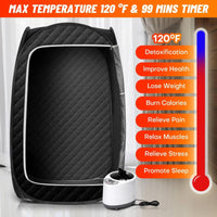 HKM-084499 Portable Full Body Steam Sauna Tent with 2.6L Steam Generator, Remote Control, and Folding Chair