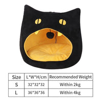 HKM-659603 Cozy Cat-Shaped Pet Bed with Soft Plush Material and Non-Slip Bottom for Small Dogs and Kittens