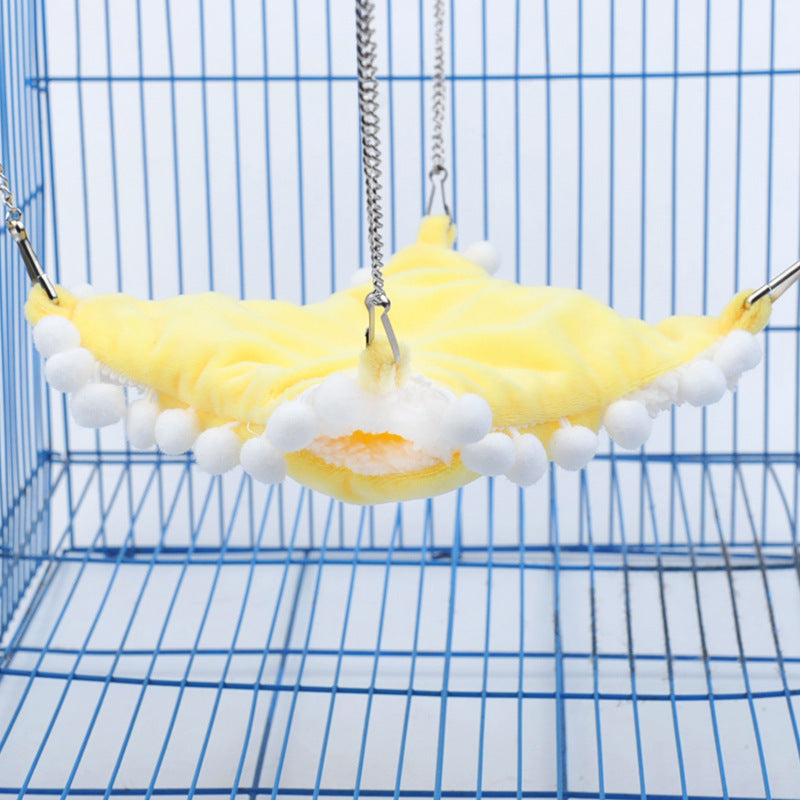 HKM-302931 Cozy Plush Hanging Squirrel Sleeping Bag Hammock in Blue, Pink, and Yellow