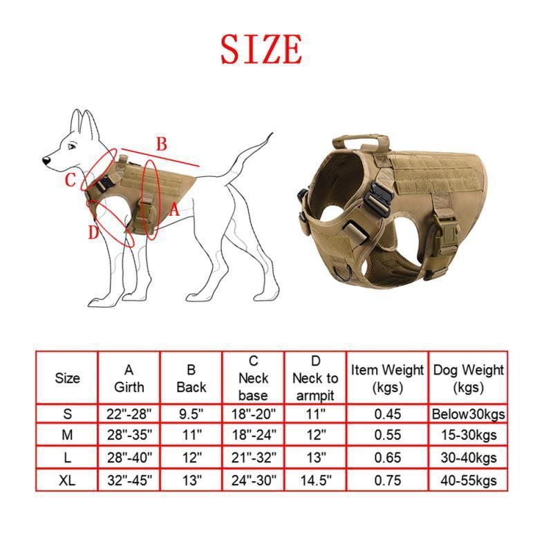 HKM-620115 Dog Training Tactical Vest Set - 6-Piece Combat Outfit in Black, Army Green, Brown, and CP Camouflage