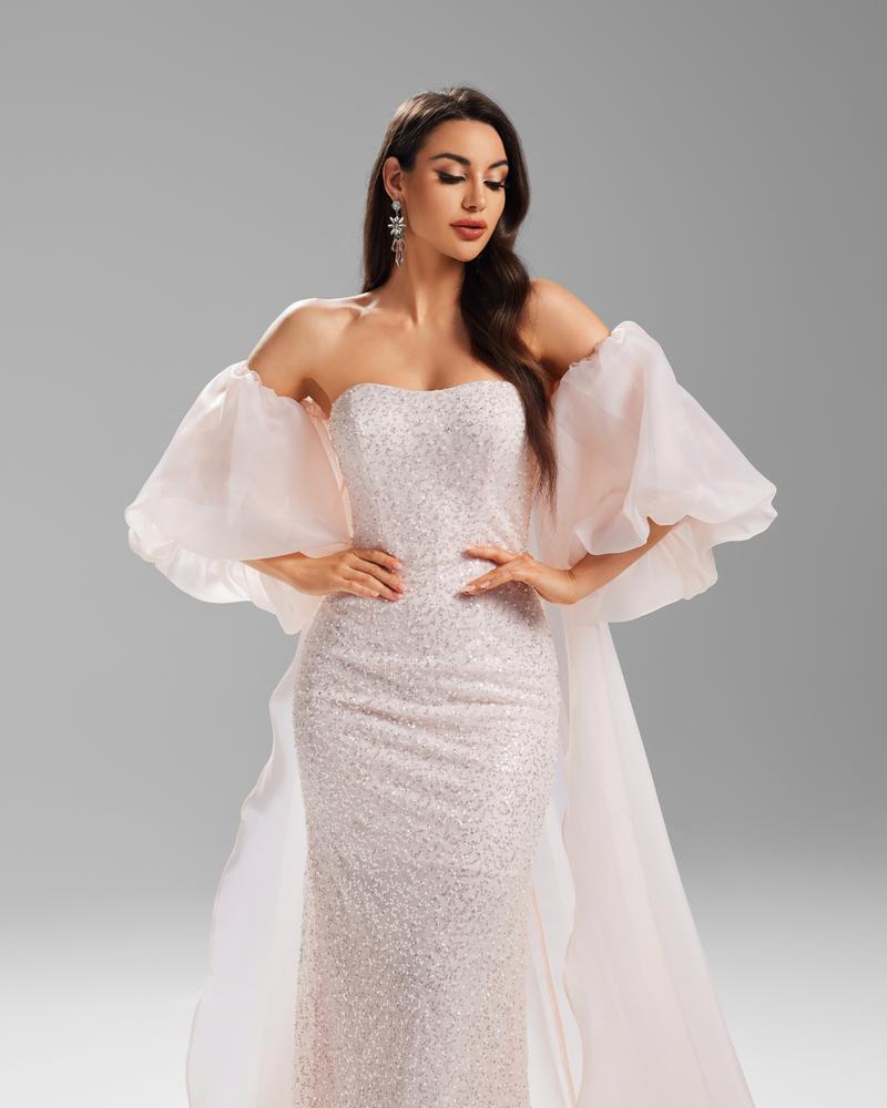 HKM-660307 Elegant Pink Women's Dress with Luxurious Design and Stylish Fit