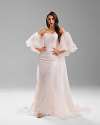 HKM-660307 Elegant Pink Women's Dress with Luxurious Design and Stylish Fit