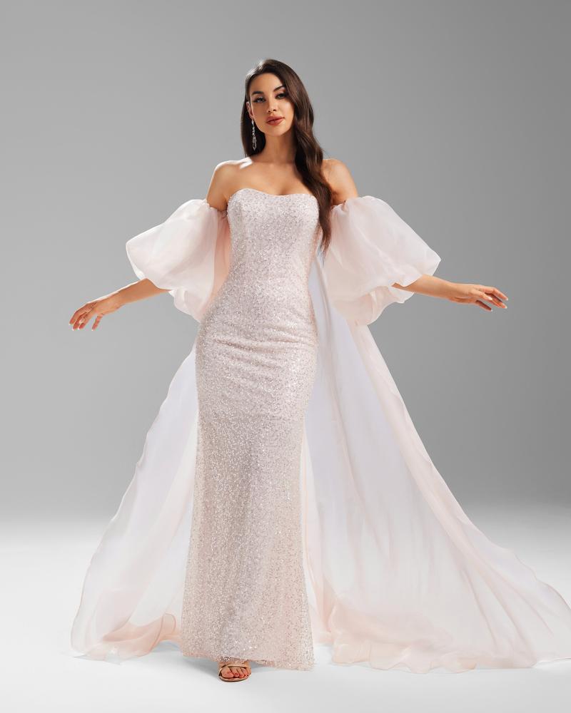 HKM-660307 Elegant Pink Women's Dress with Luxurious Design and Stylish Fit