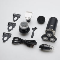 HKM-050579 Rechargeable Lithium Shaver with 3 Rotating Blades and Waterproof Design