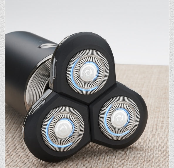 HKM-050579 Rechargeable Lithium Shaver with 3 Rotating Blades and Waterproof Design