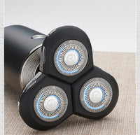 HKM-050579 Rechargeable Lithium Shaver with 3 Rotating Blades and Waterproof Design