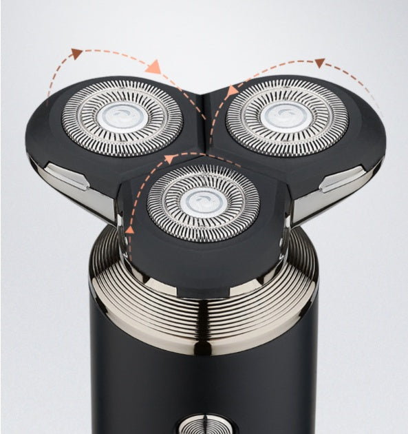 HKM-050579 Rechargeable Lithium Shaver with 3 Rotating Blades and Waterproof Design