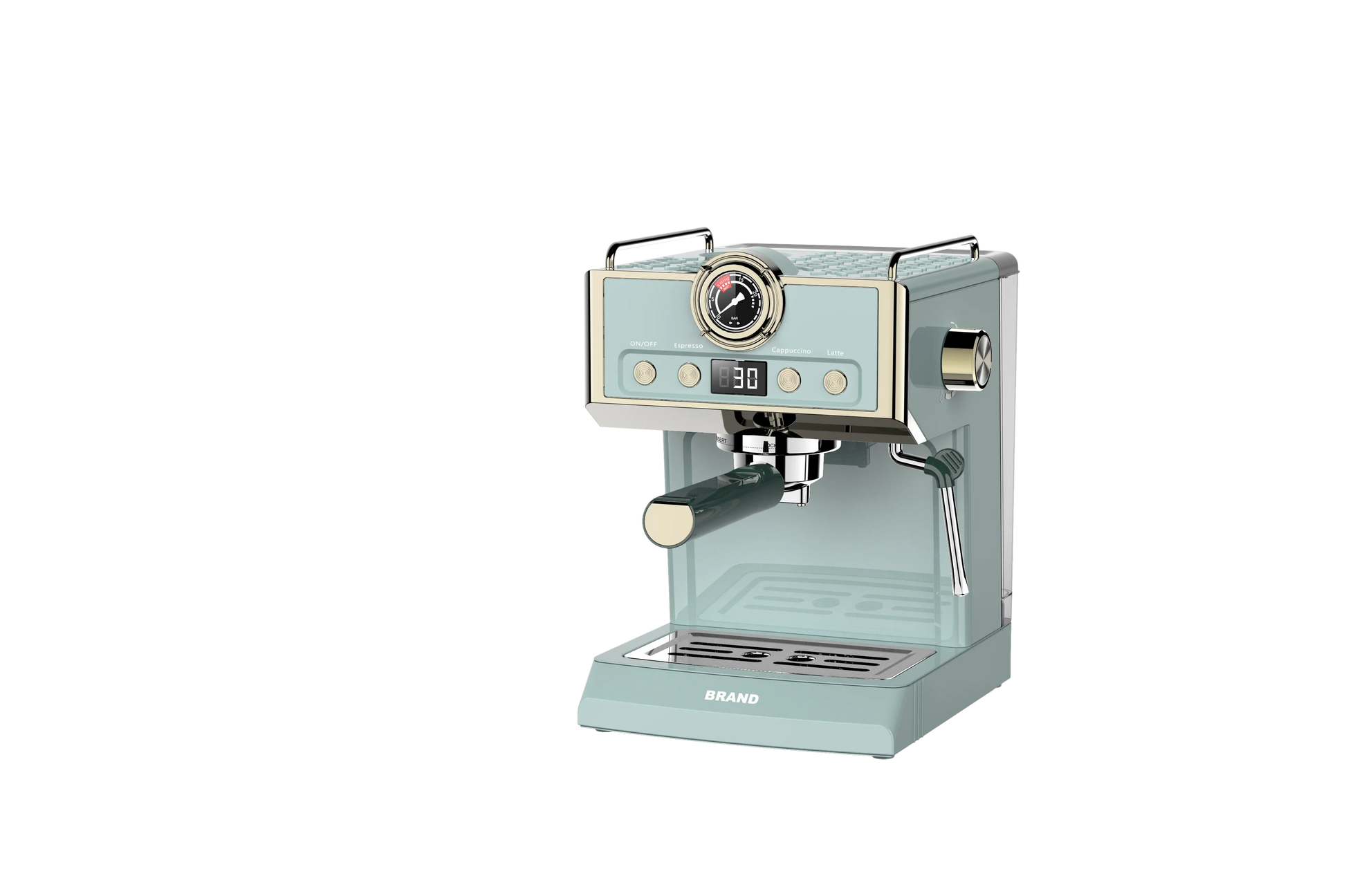 KTX-165523 20 Bar Electric Espresso Coffee Maker with Pressure Meter Display and Professional ULKA Pump