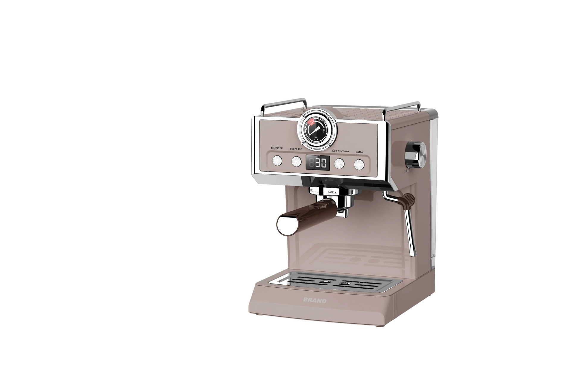 KTX-165523 20 Bar Electric Espresso Coffee Maker with Pressure Meter Display and Professional ULKA Pump